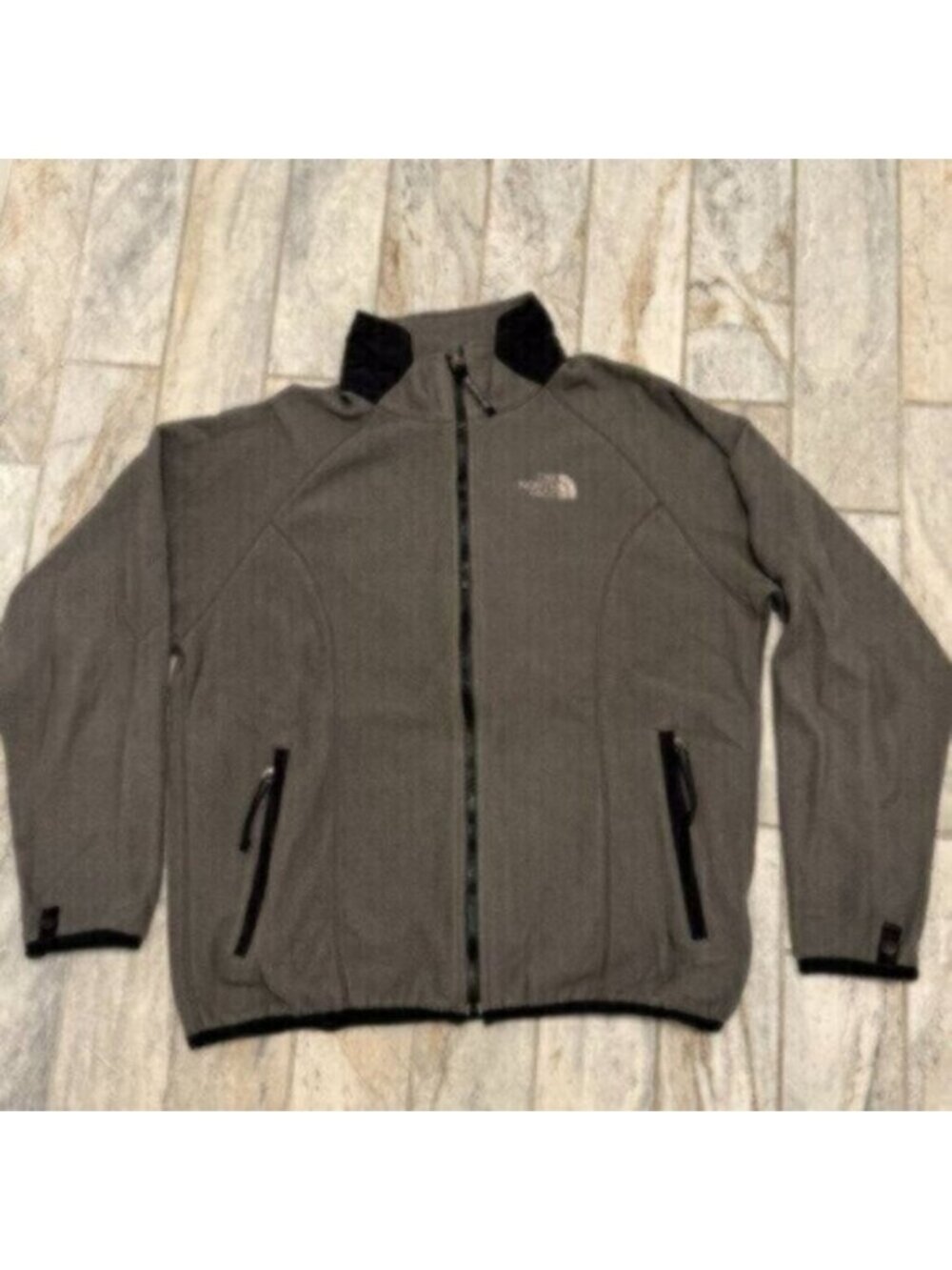 The North Face women's large gray/black fleece jacket